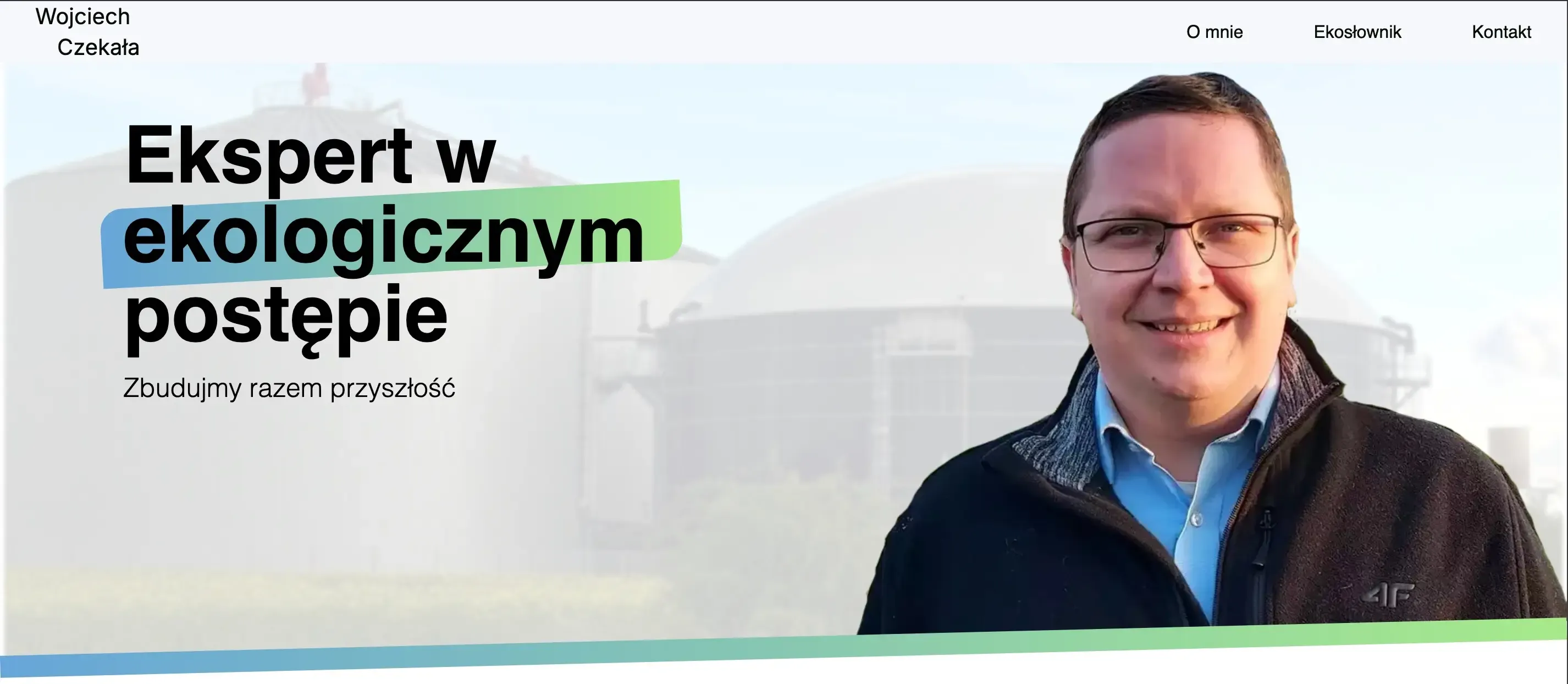 Zrzut ekranu projektu strony wojciechczekala.pl